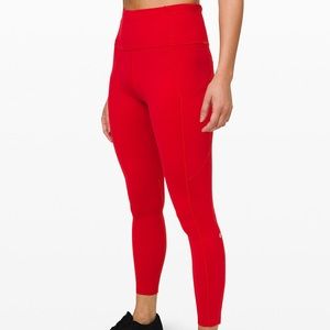 NWT Lululemon Fast & Free 25” Dk Red Size 6